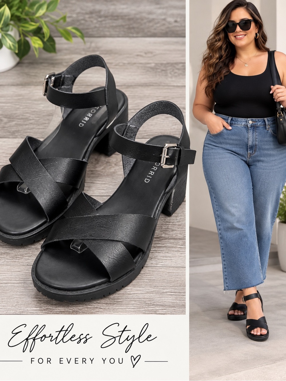 Torrid Women’s Size 11 WW Black Strappy Block Heel Sandals